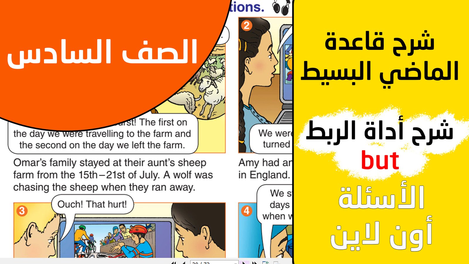 شرح البطاقة السادسة من بطاقات التعلم الذاتي اللغة الانجليزية للصف السادس + الأسئلة